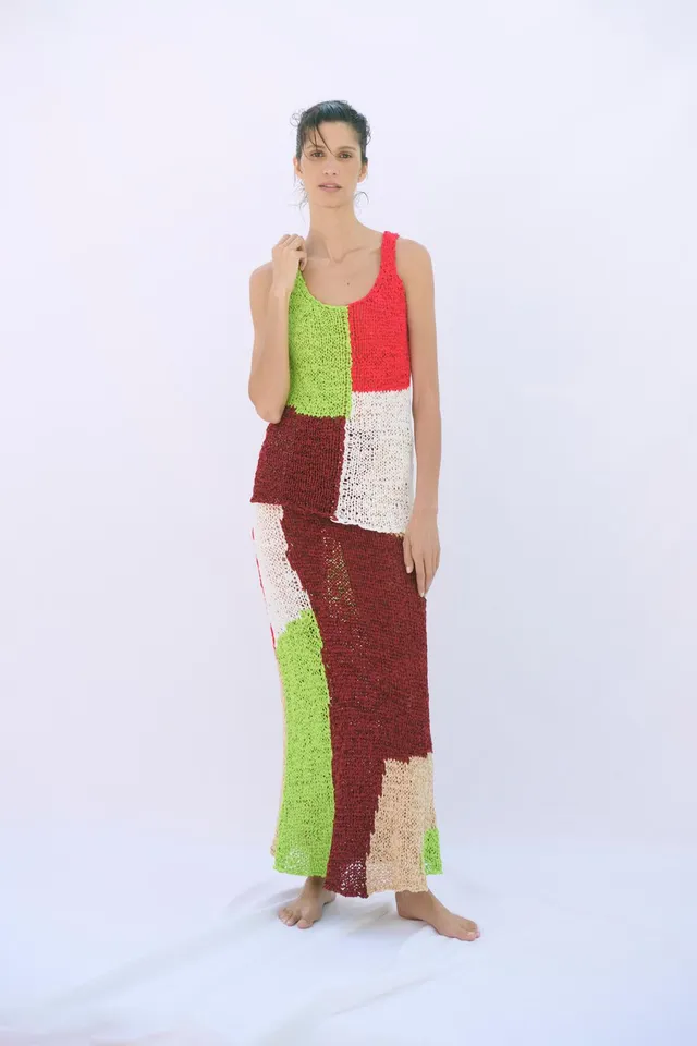 COLOUR BLOCK KNIT TOP