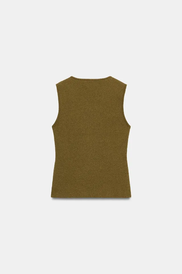 ASYMMETRIC BUTTONED KNIT TOP – image 8