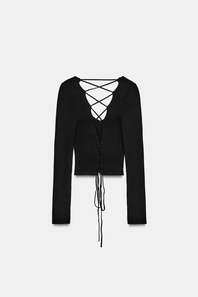 CROSSOVER BACK KNIT TOP – image 6