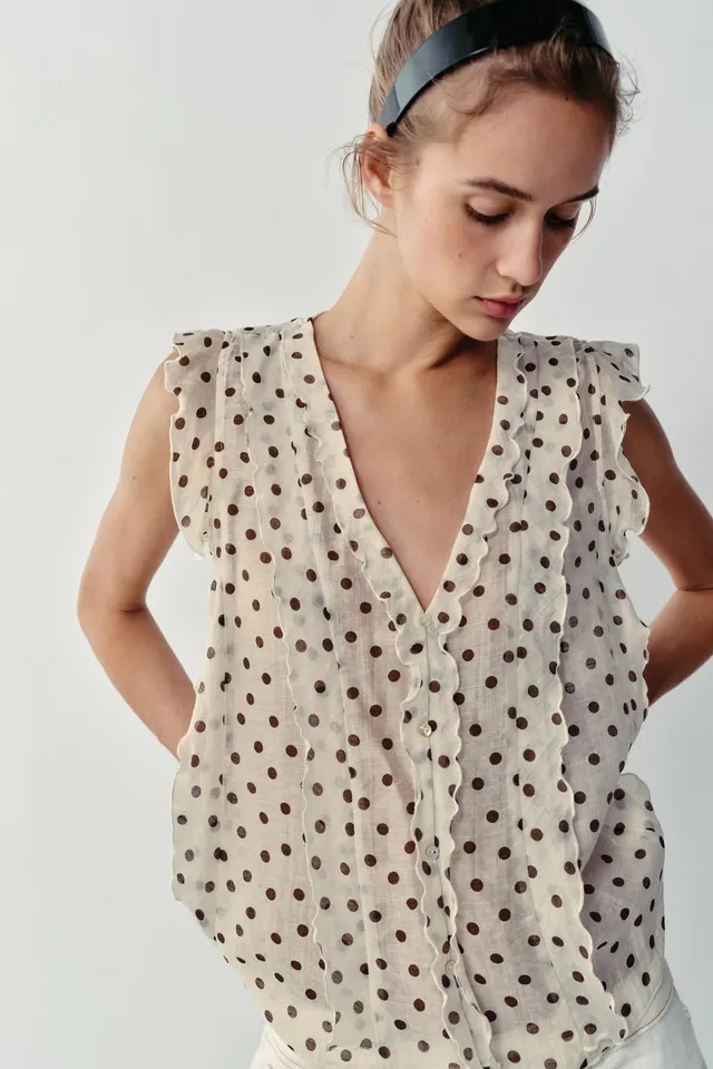 PRINTED POLKA DOT BLOUSE – image 2