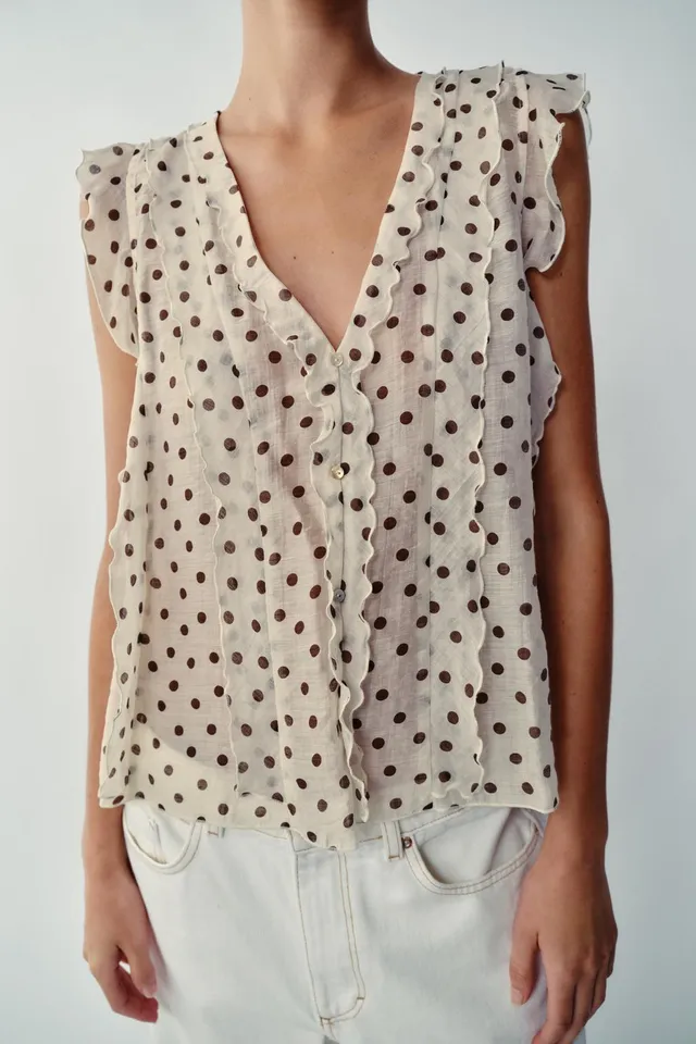 PRINTED POLKA DOT BLOUSE – image 3