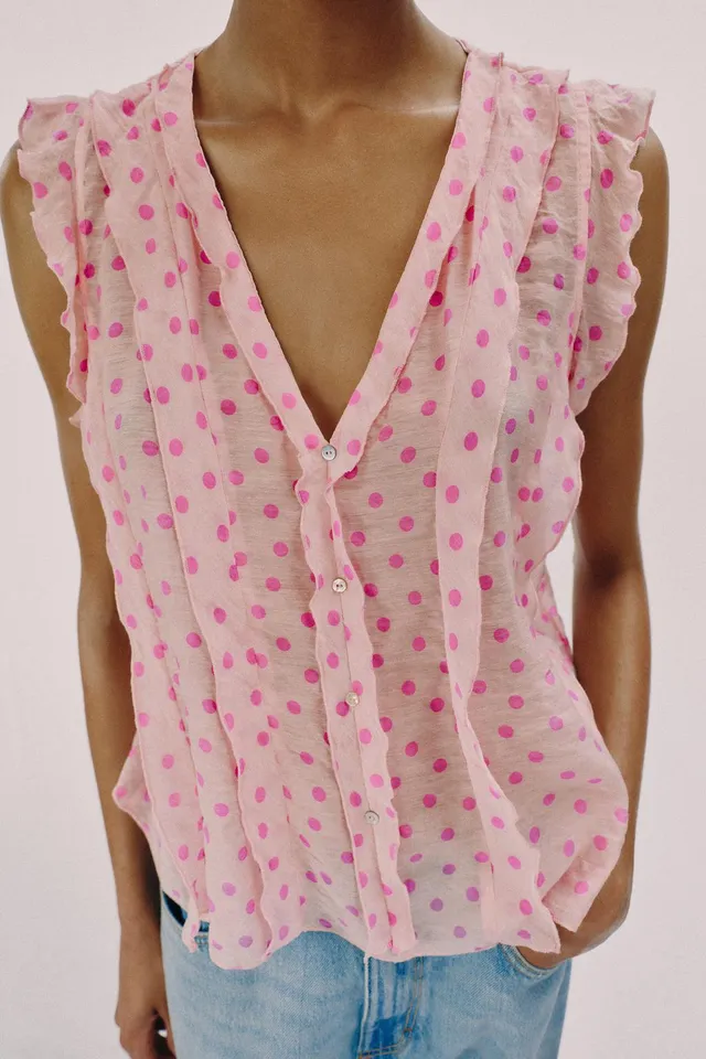 PRINTED POLKA DOT BLOUSE – image 2