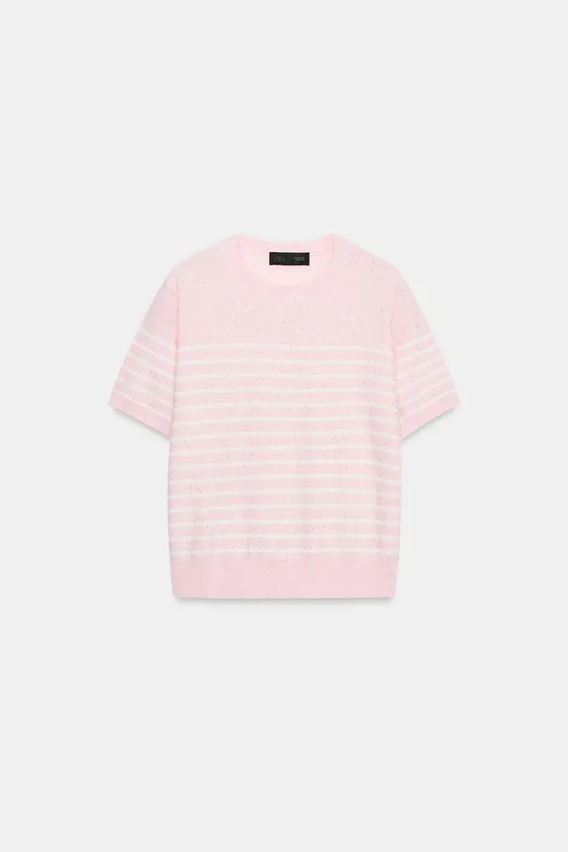 STRIPED SEQUIN KNIT TOP – image 5
