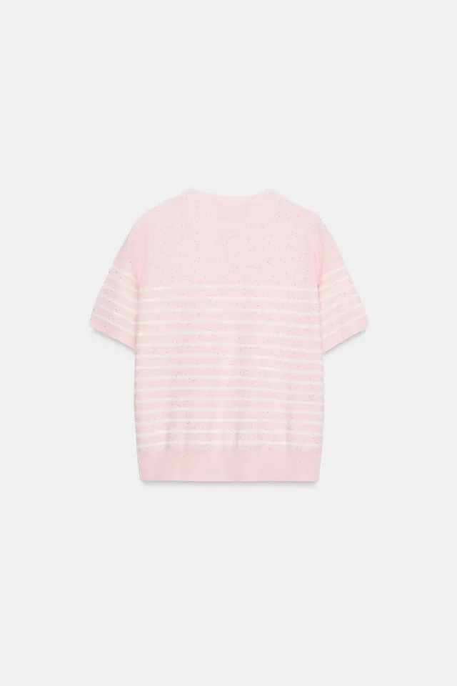 STRIPED SEQUIN KNIT TOP – image 6