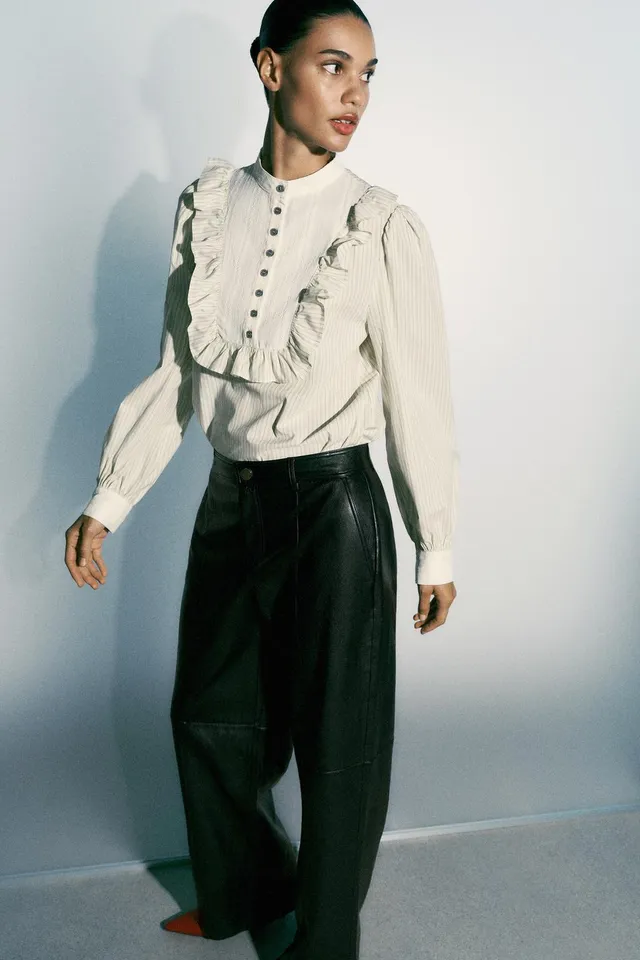 STRIPED BLOUSE WITH RUFFLES – image 4