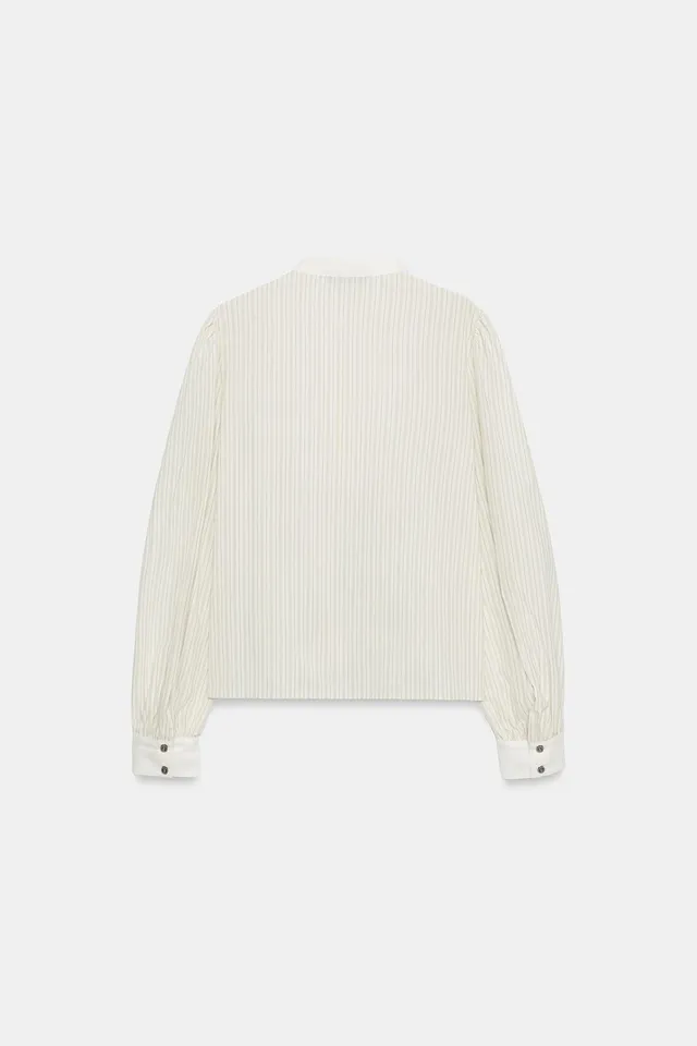 STRIPED BLOUSE WITH RUFFLES – image 7