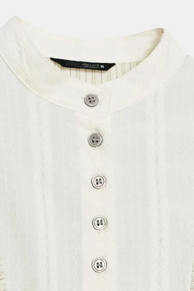 STRIPED BLOUSE WITH RUFFLES – image 8