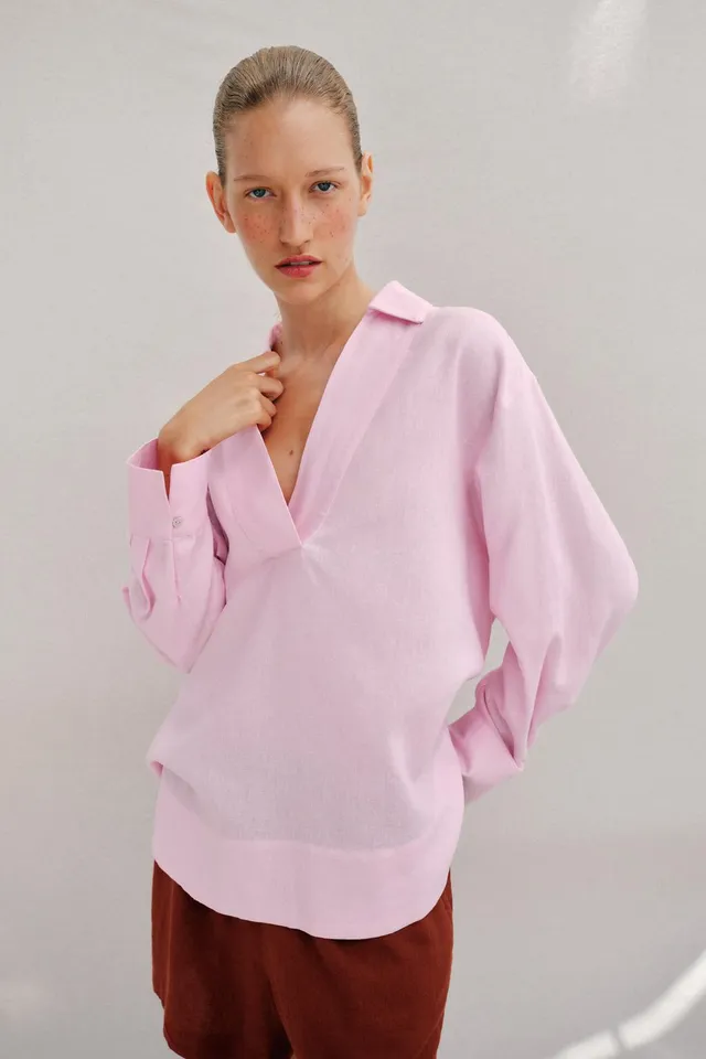 OVERSIZE LINEN BLEND BLOUSE – image 2