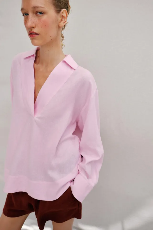 OVERSIZE LINEN BLEND BLOUSE – image 4
