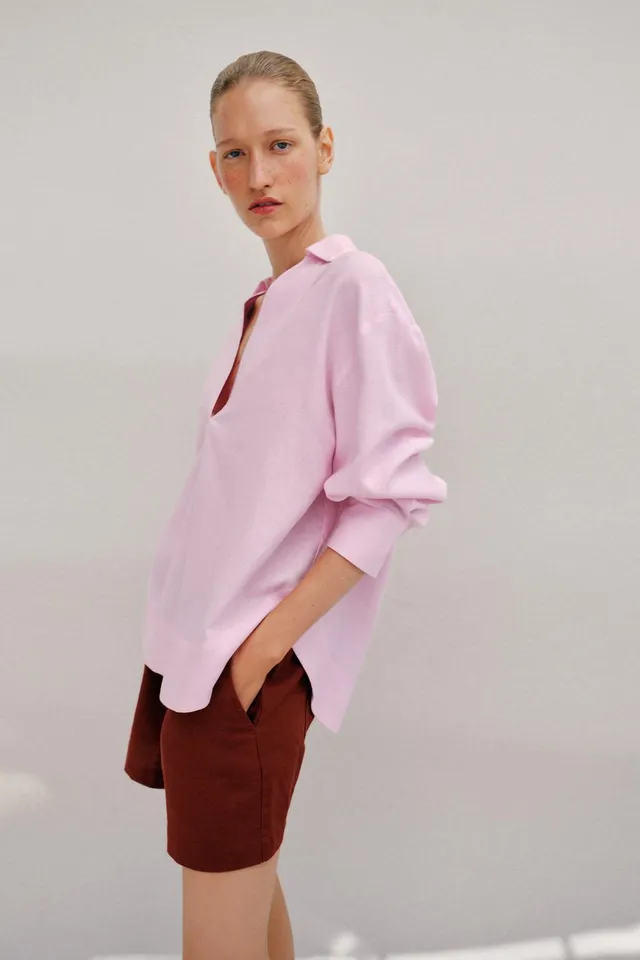 OVERSIZE LINEN BLEND BLOUSE – image 5