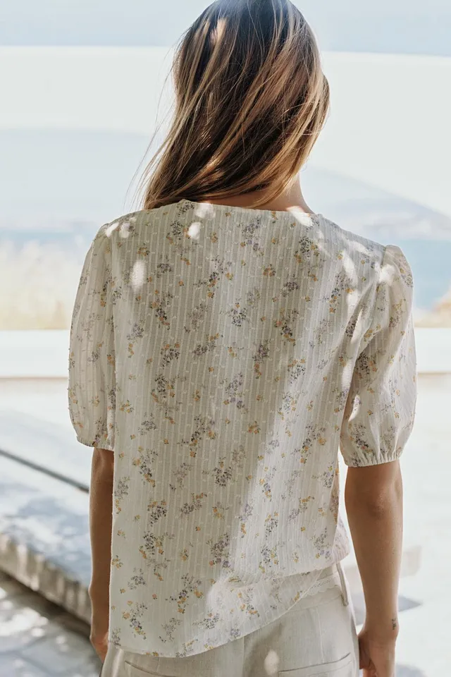 FLORAL PRINT BLOUSE WITH TUCKS – image 5