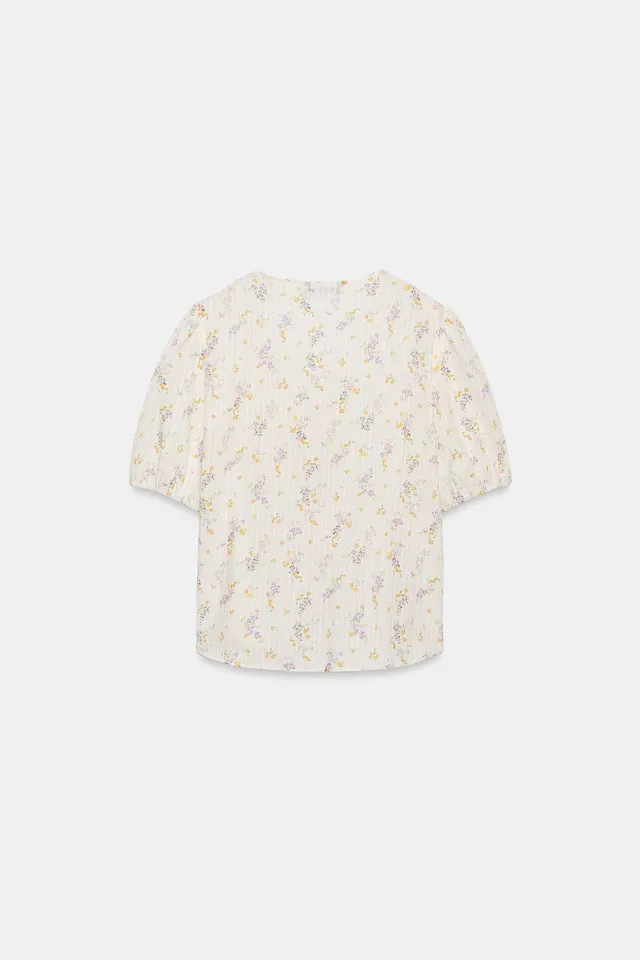 FLORAL PRINT BLOUSE WITH TUCKS – image 8