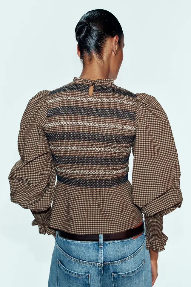 SMOCKED EMBROIDERED SHIRT – image 5