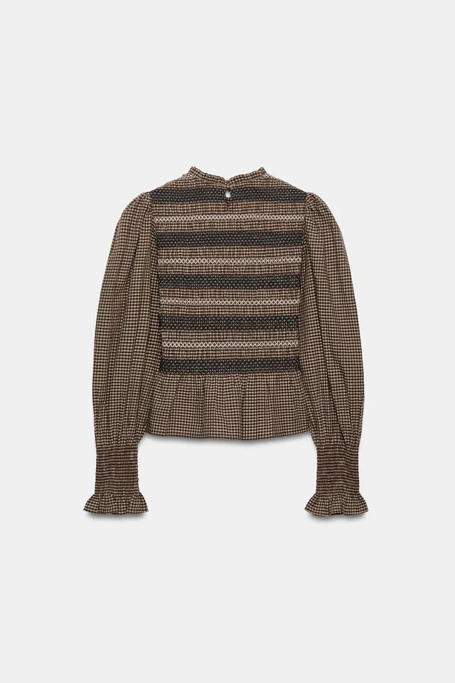 SMOCKED EMBROIDERED SHIRT – image 7