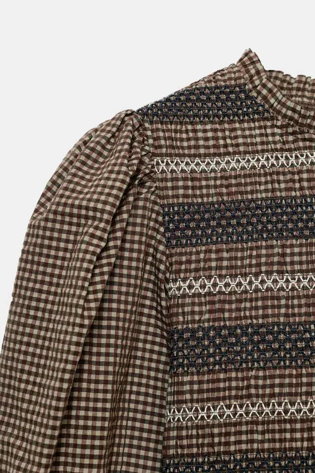 SMOCKED EMBROIDERED SHIRT – image 8