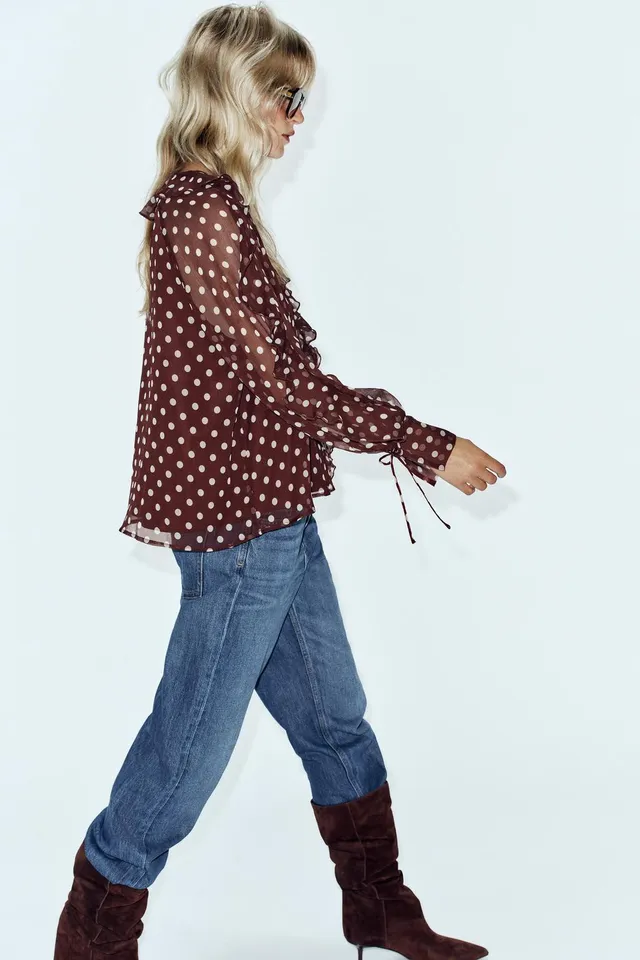 POLKA DOT BLOUSE WITH RUFFLES – image 4