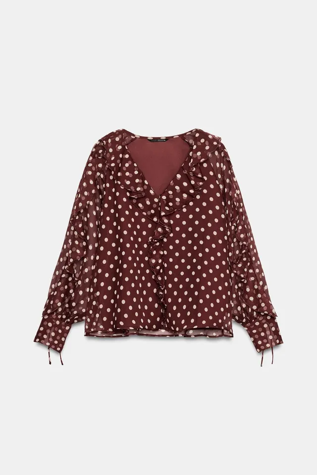 POLKA DOT BLOUSE WITH RUFFLES – image 6