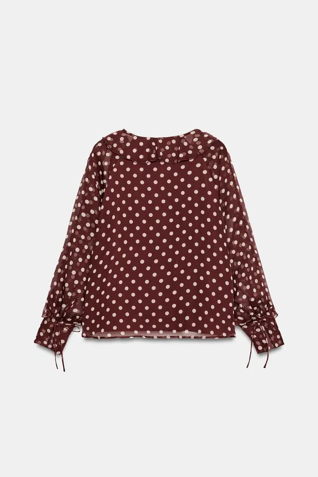 POLKA DOT BLOUSE WITH RUFFLES – image 7
