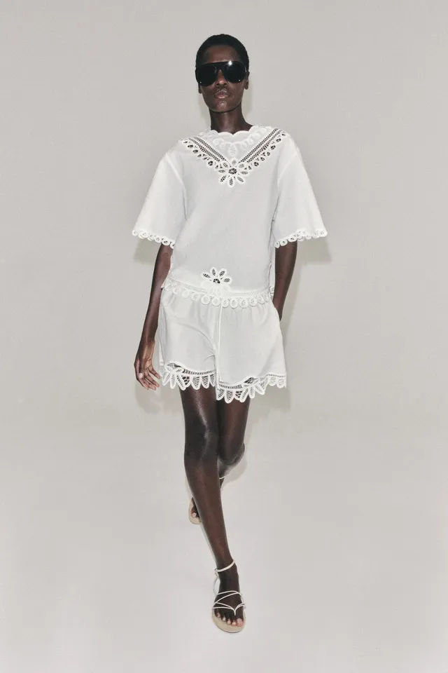 ZW COLLECTION EMBROIDERED LINEN BLEND SHIRT – image 4
