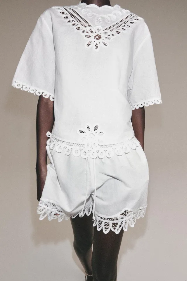 ZW COLLECTION EMBROIDERED LINEN BLEND SHIRT – image 5