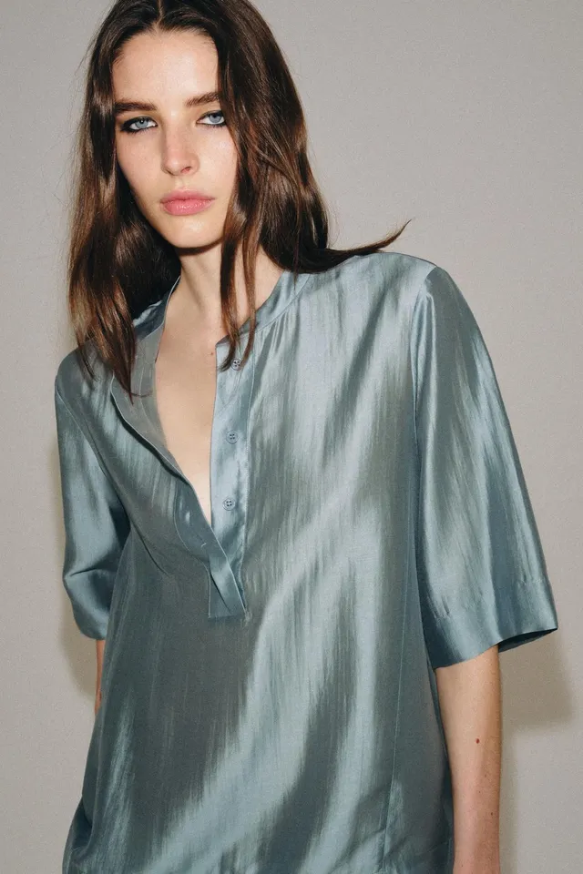 ZW COLLECTION FLOWING SHORT SLEEVE BLOUSE – image 2