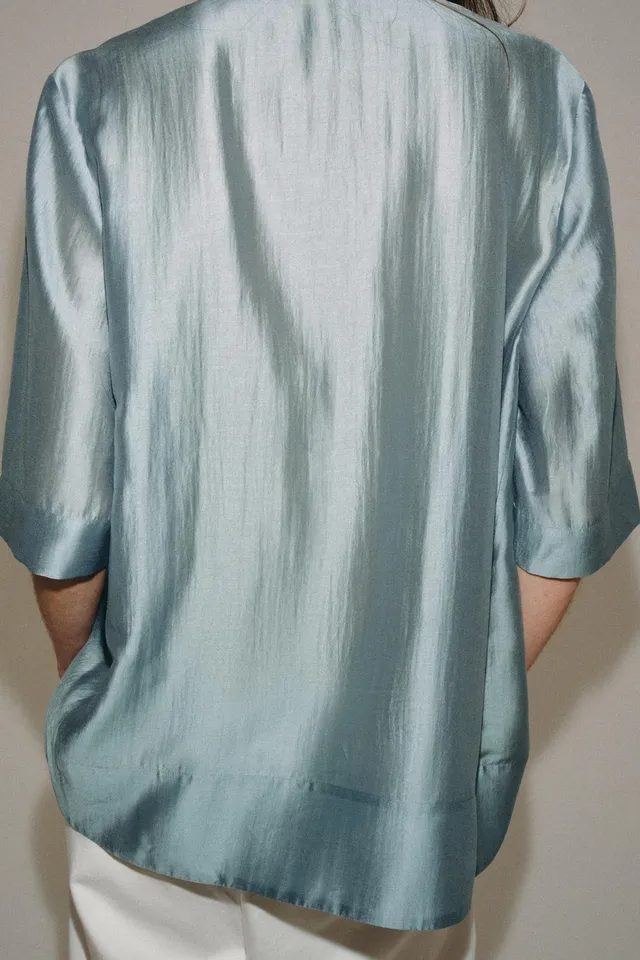 ZW COLLECTION FLOWING SHORT SLEEVE BLOUSE – image 3