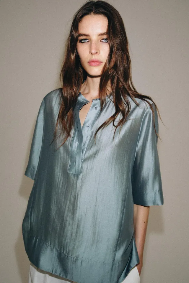 ZW COLLECTION FLOWING SHORT SLEEVE BLOUSE – image 4