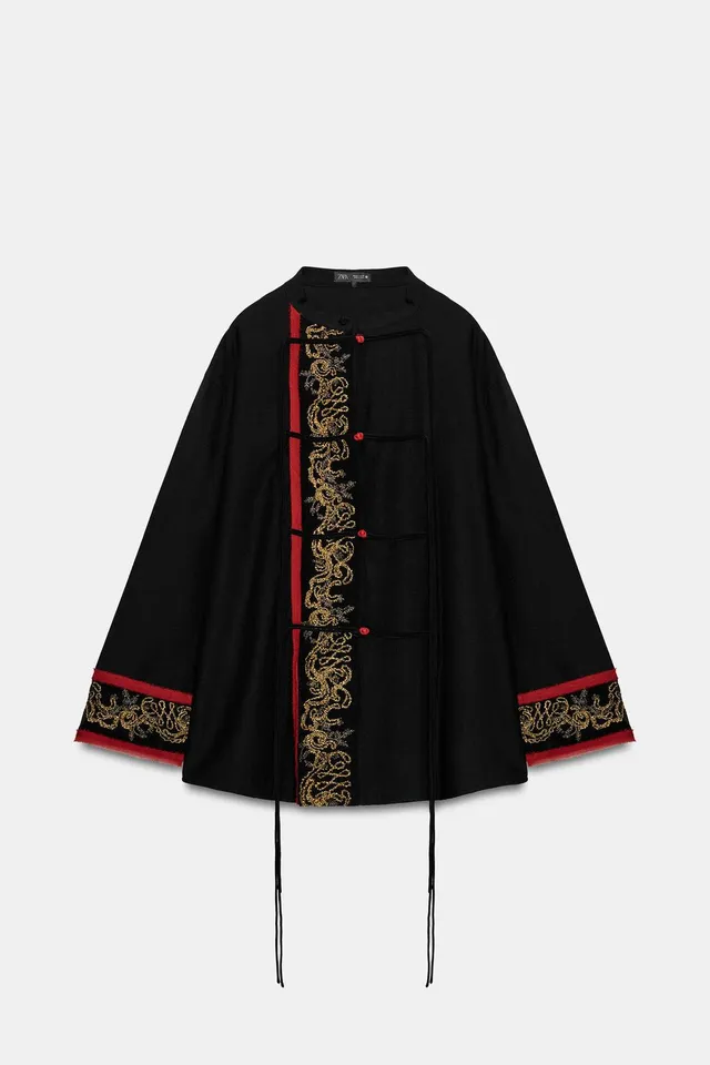 ZW COLLECTION LONG COMBINED EMBROIDERED BEADED SHIRT – image 6