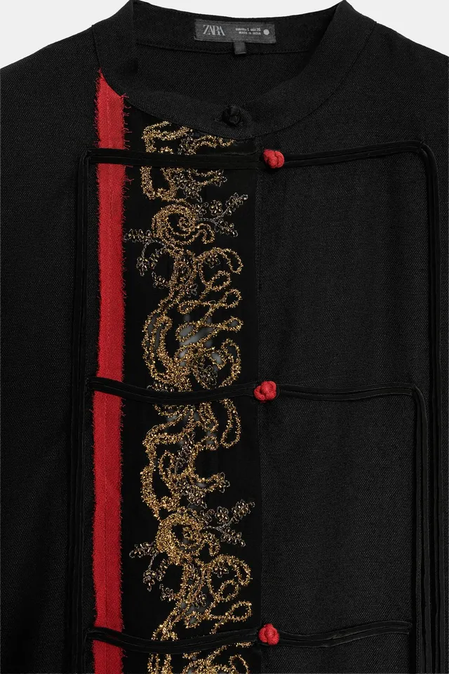 ZW COLLECTION LONG COMBINED EMBROIDERED BEADED SHIRT – image 8