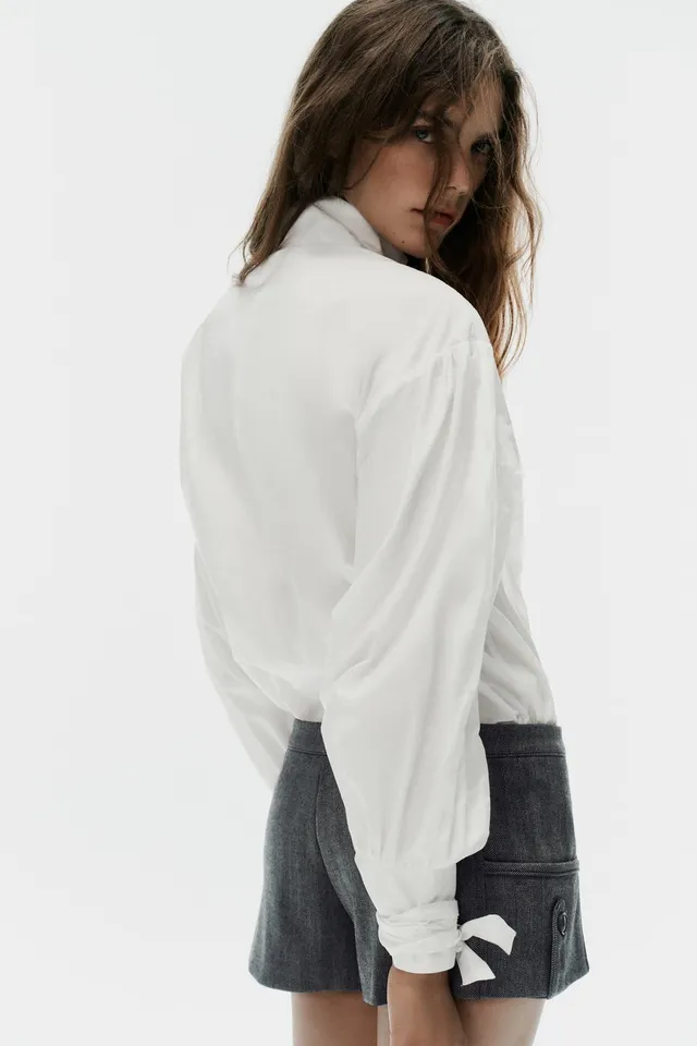 POPLIN SHIRT WITH BOWS – image 4