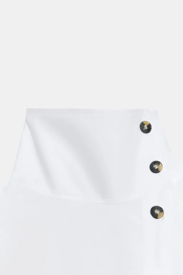 POPLIN SHIRT WITH HIGH NECK – image 12