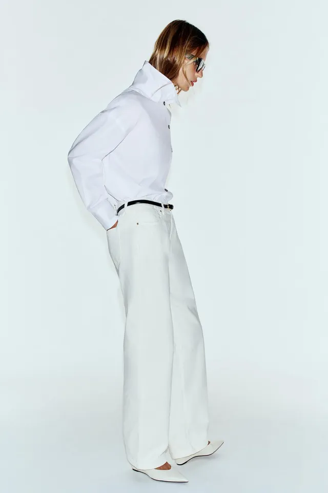 POPLIN SHIRT WITH HIGH NECK – image 5