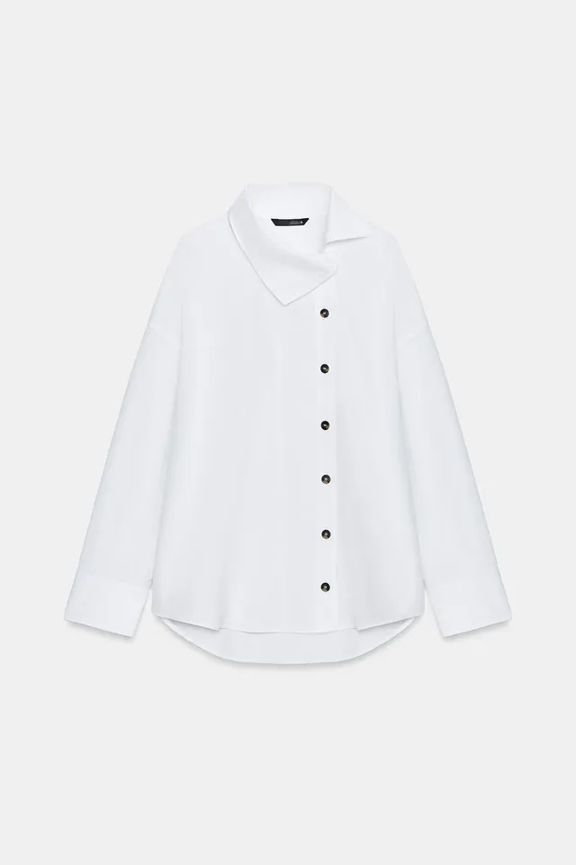 POPLIN SHIRT WITH HIGH NECK – image 9