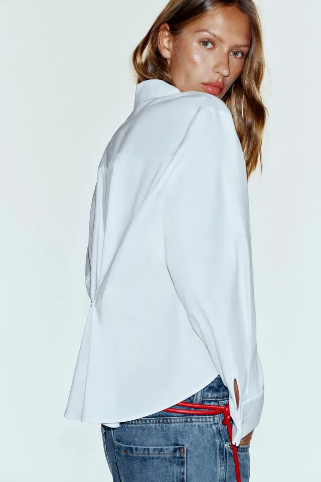 DARTED SHIRT WITH TURN-UP CUFFS – image 4