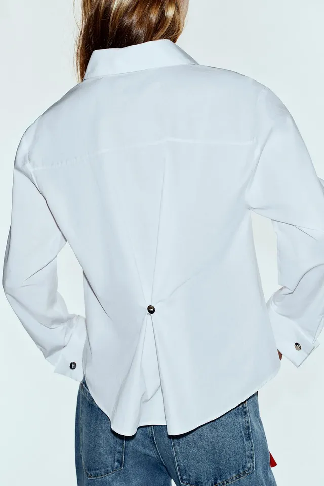 DARTED SHIRT WITH TURN-UP CUFFS – image 5