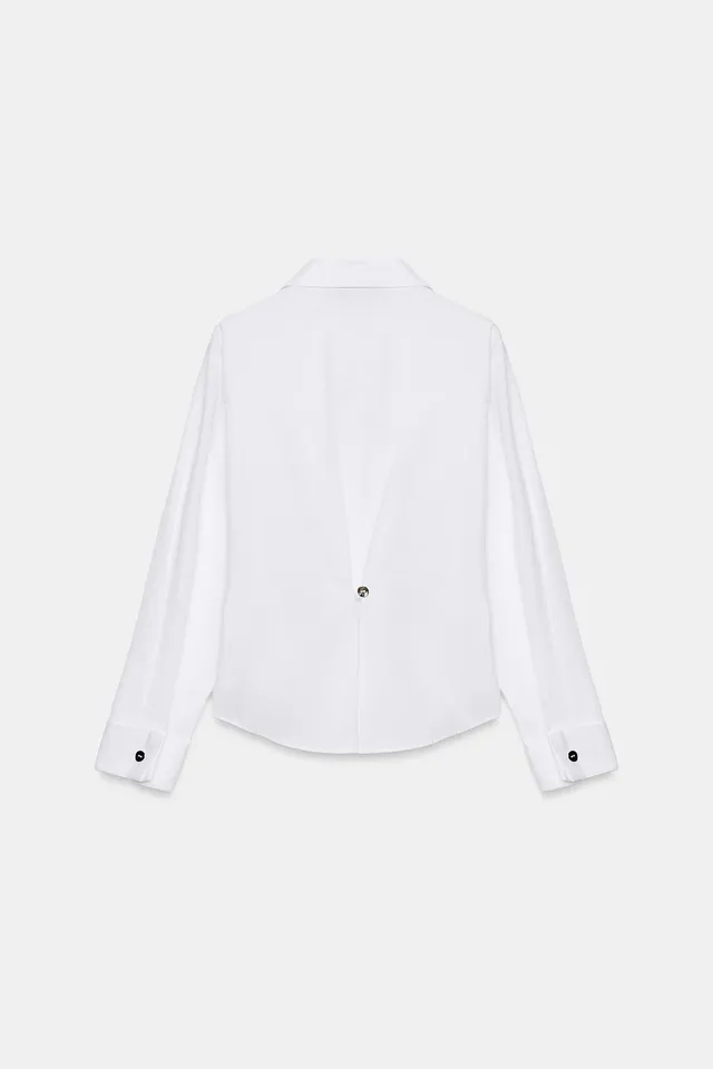 DARTED SHIRT WITH TURN-UP CUFFS – image 7