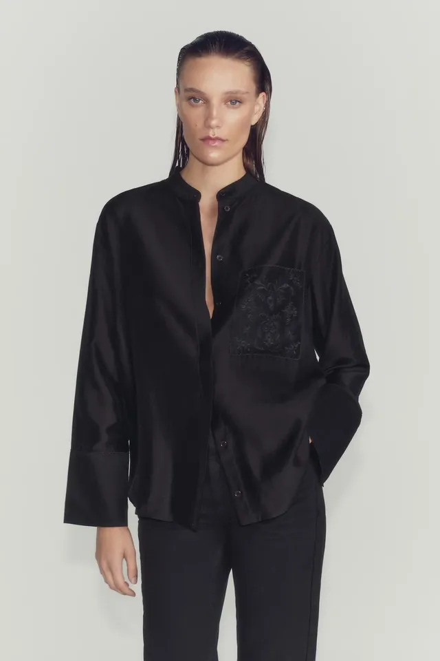 ZW COLLECTION EMBROIDERED POCKET SHIRT – image 2