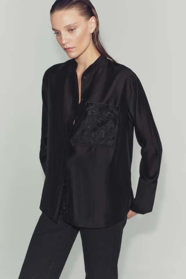 ZW COLLECTION EMBROIDERED POCKET SHIRT – image 5