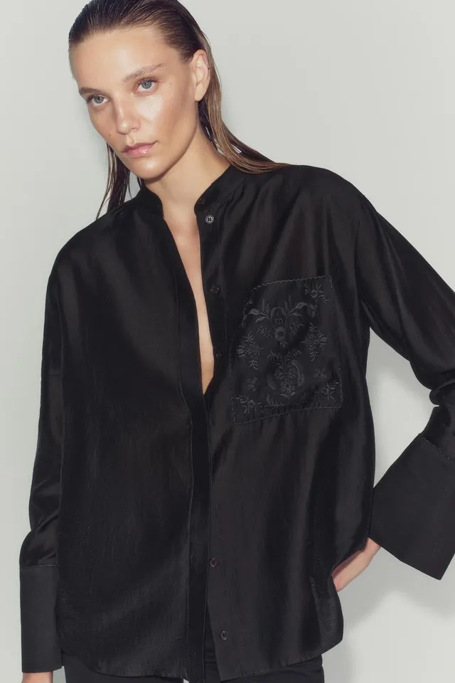 ZW COLLECTION EMBROIDERED POCKET SHIRT – image 6