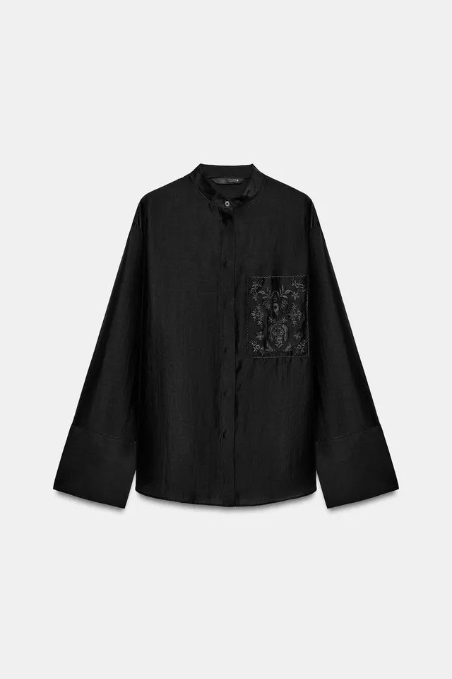 ZW COLLECTION EMBROIDERED POCKET SHIRT – image 7