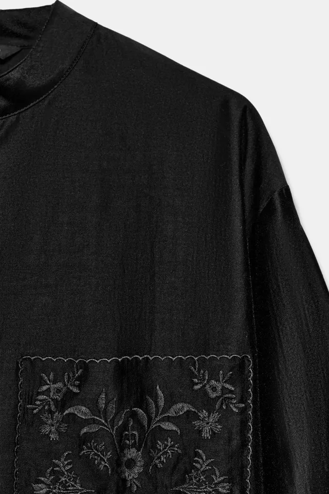 ZW COLLECTION EMBROIDERED POCKET SHIRT – image 9