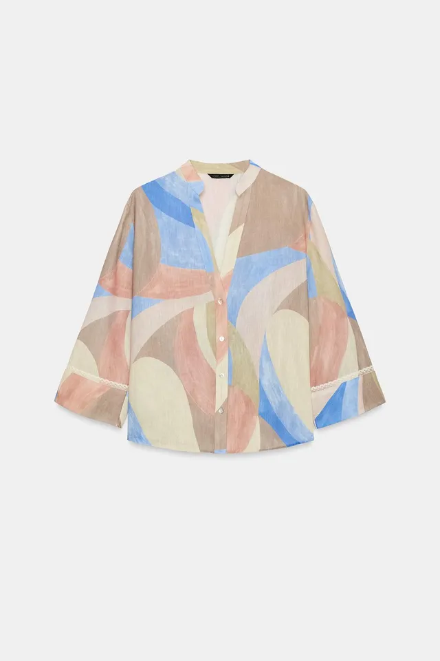 PRINTED LACE-TRIM SHIRT – image 7