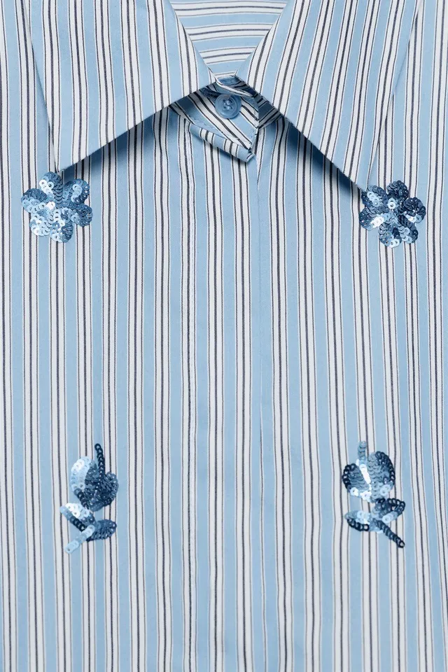 SEQUINNED STRIPED SHIRT – image 6