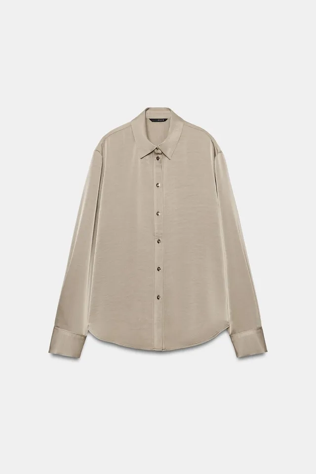 GOLD BUTTON SATIN SHIRT – image 6