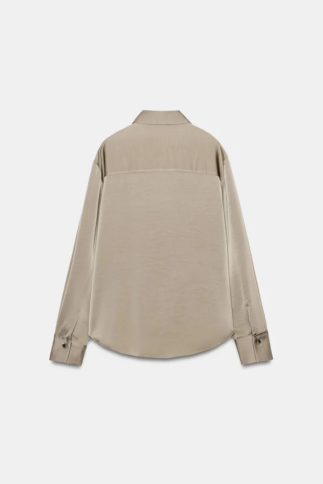 GOLD BUTTON SATIN SHIRT – image 7
