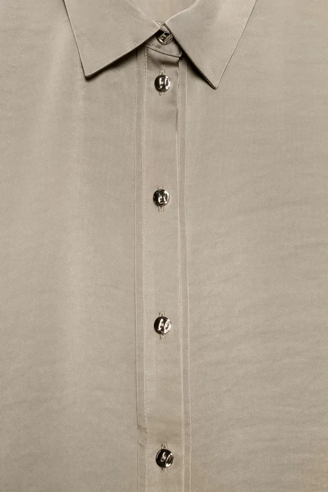 GOLD BUTTON SATIN SHIRT – image 8