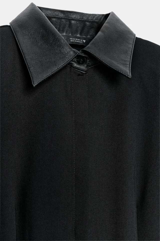 CONTRASTING SHIRT WITH SHOULDER PADS – image 10