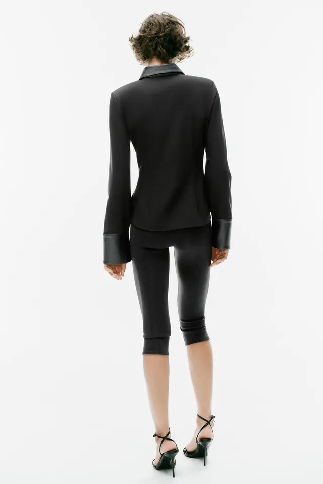 CONTRASTING SHIRT WITH SHOULDER PADS – image 6