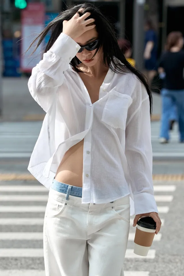 قميص شاش OVERSIZE بجيوب – صورة 3