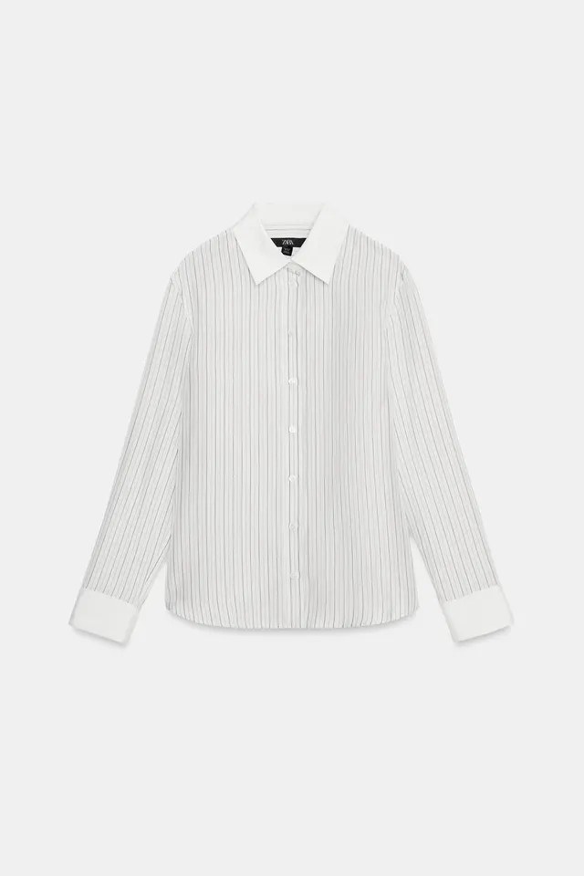 ZW COLLECTION 100% SILK STRIPED SHIRT – image 6